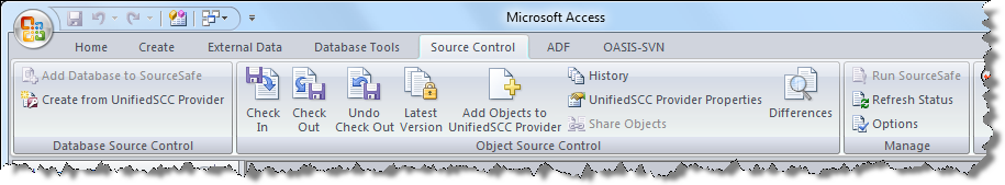 Microsoft SCC mit UnifiedSCC Provider unter Access 2007